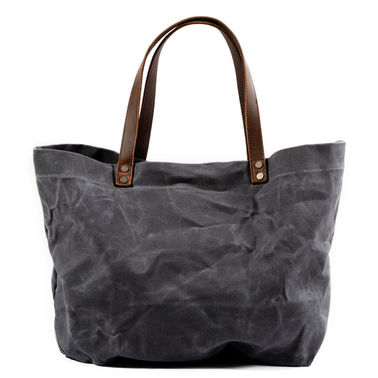 Large Capacity Pleated Canvas Simple Tote Bag