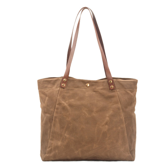 Large capacity retro canvas pleated tote bag