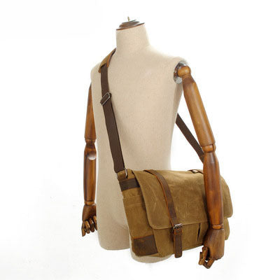 Retro canvas shoulder messenger bag