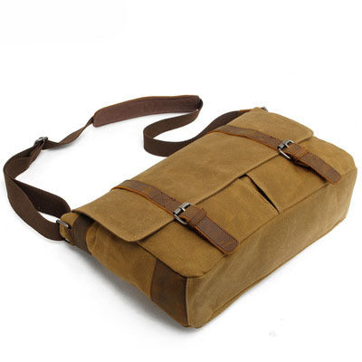 Retro canvas shoulder messenger bag