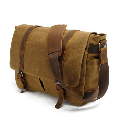 Retro canvas shoulder messenger bag